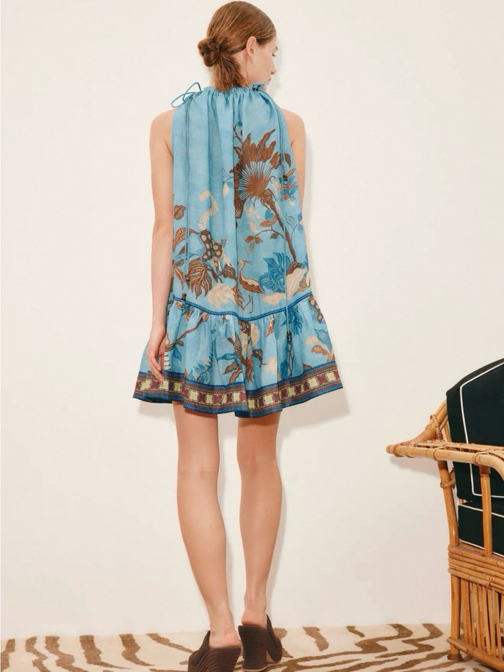 ALÉMAIS
Georgie gathered tiered printed ramie mini dress - Picture 8 of 10